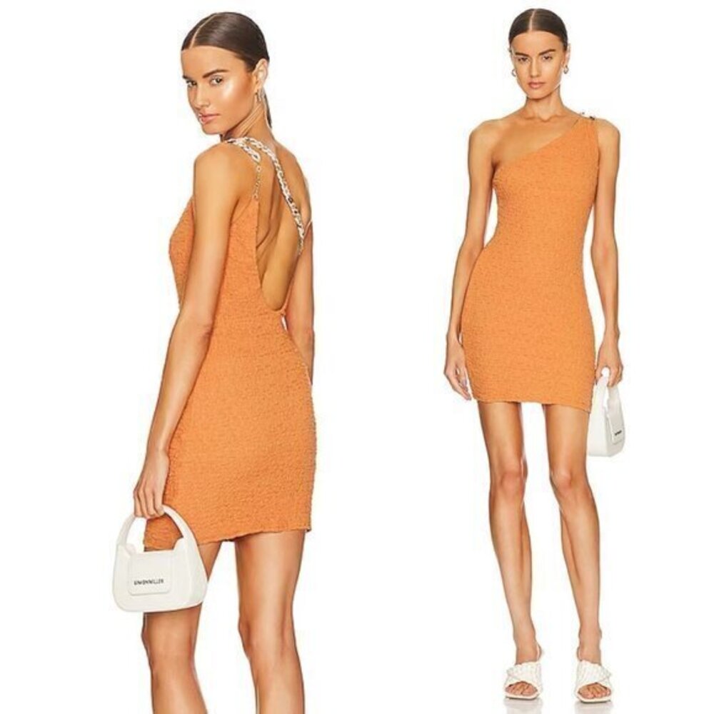 Camila Coelho Ursula Mini Dress in Ginger Orange